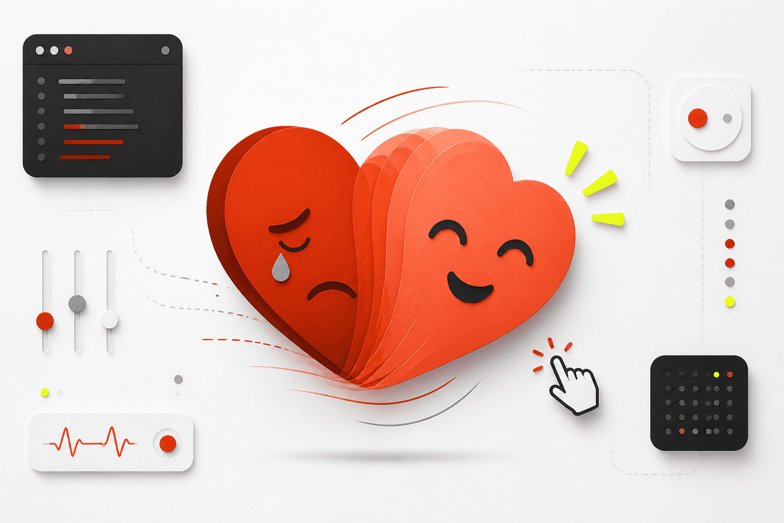 How to Create an Animated Beating Heart That Transforms from Sad to Happy on Click
